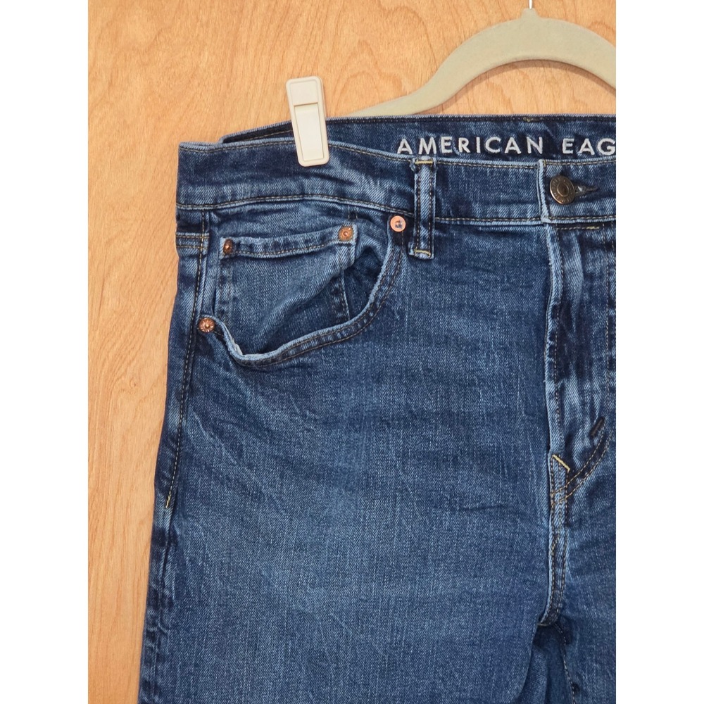 American Eagle Original Straight Jeans Mens 34x34 Medium Wash Blue Denim - Picture 2 of 6